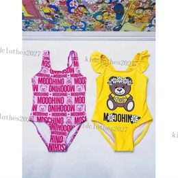 One-Pieces Kids OnePiece Badpak Print Peuter Baby Meisjes Designer Zwemmen Badmode Kleding Leuke Bikini Kinderen Baden Strandkleding Mode