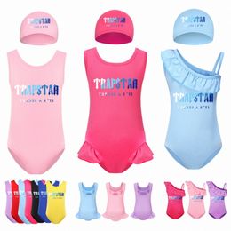 One-pièce pour enfants Swimwear Girls Trapstar Suite des enfants Bikini Bikini Summer Piscine Page Bathing Cleings Youth Garçons Baby Swimming Cap J9ku #