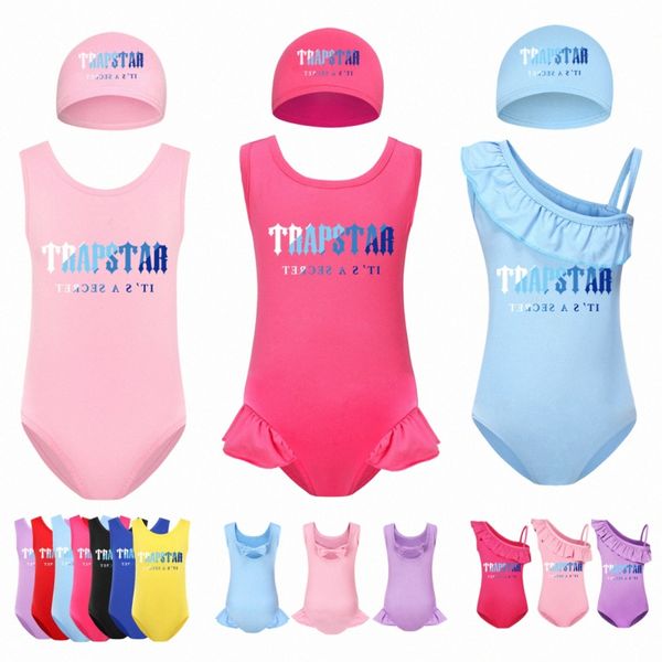 Pontas Niños Swimwear Girls Trapstar Swimsuits niños pequeños Bikini Carta de verano Impresión Piscina de playa Suits Juvenil Baby Baby Swimming B03B#