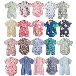 One-pièces Kimono Baby Vêtements Japonais Tentes Kids Vêtements Girls Romper Retro Bathrobe Uniform Vêtements Infants Imprime Costume Unisexe Y531