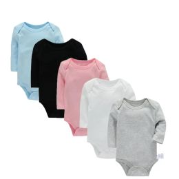 One-Pieces Lawadka 324m Bodysuit de algodón para recién nacidos cuatro estaciones de manga larga bebés bebés para niños ropa de bocina