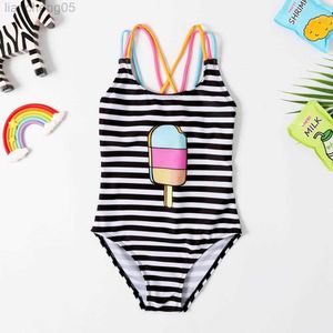 One-Pieces New 2019 Baby Girls Maillots de bain 3 ~ 8Y Filles maillot de bain une pièce Enfants Maillots de bain Strips style Maillot de bain pour Kid Girls Beachwear-SW412 W0310