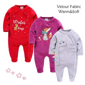 One-pièces Nouveaux Baby Baby Rompers Velvet Ventes chaudes Boys Pajamas Velor Girls Roupas Kids Menino Sautpuise Costumes de combinaison pour 012M