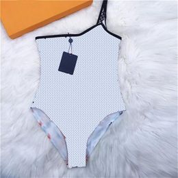 Une pièce roman une épaule maillots de bain lettre imprimé maillot de bain doux maigre vêtements de plage femmes Stretch maillots de bain 182J