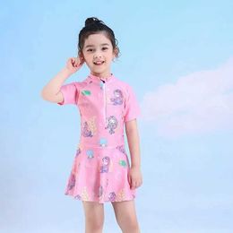 One-Pieces One-Pieces New Girls One Piece Childrens Swimsuit Prinses Jurk Baby Sun Protection Swimsuit Big Child WX5.23