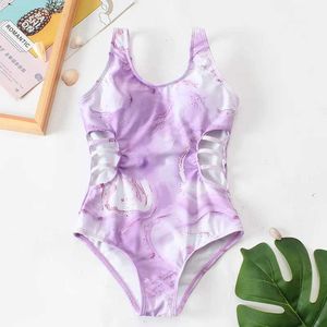 One-pièces One-Piecs Purple Tie Dye Youth and Girls One Piece Swimsuit 7-12 ANS ENFANTS MAISON COUPA