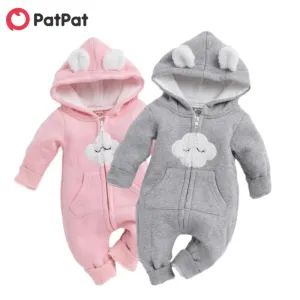 One-pièces Patpat Hiver bébé Adorable Cloud Hotted Baby Rompères pour bébés garçons et bébés filles chaudes unisexes de bodys de bodys