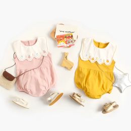 Één-stuks Sanlutoz schattige babymeisjes bodysuits zomer mouwloze prinses peuter kleding katoen modieus