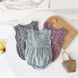 Één-stuks sanlutoz schattige katoenen babymeisjes kleding prinses zomer peuter meisjes bodysuits mouwloos zoet