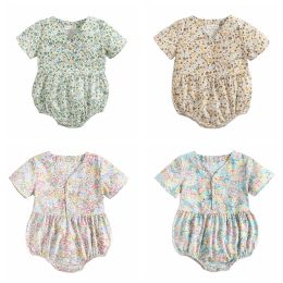 Één-stuks Sanlutoz pasgeborene bloemen babymeisjes bodysuits katoen baby bodysuit korte mouw zomer baby kleding prinses
