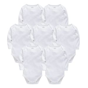 One-pièces Vêtements de bébé blanc massif à manches longues Coton Baby Girls Body Body Newbord Body Bebe 024 mois