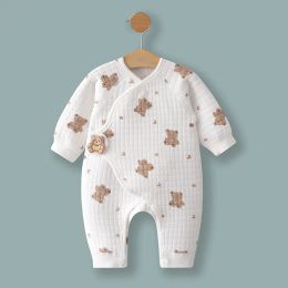 One-pièces printemps et automne 06 mois-ci-joints Baby-Born Girlsboys 100% coton Vêtements de pyjamas de vêtements pour nourrissons longs Long