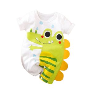 One-pièces Coton Summer Dinosaur Baby Rompers Boy Girl Girl Clothes NOUVEAU CORRES COURTES COURT