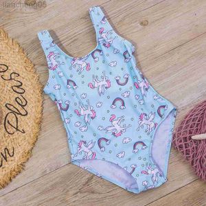 One-Pieces Summer Print Girls Bikini Children One Piece Swimsuits Girls Tankini Bikini Swimini Swimwear Kids Bading Suit Beachwear 3-14y W0310