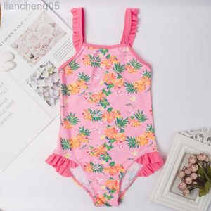 Één-stuks zwemmeisje zwempak zwempak in één stuk zwempak kinderen badmode meisje strandkleding kinderen badpak baby siamese driehoek bikini w0310