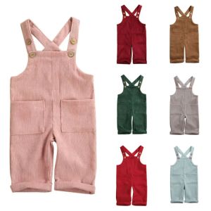 One-pièces pour tout-petit Bébé garçons filles Soft Corchuroy Sous-consentement Rompers Jumps Sauthoue Spring Autumn Enfants enfants Pantalon rétro Pantalon 16Y