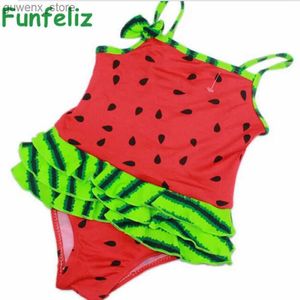 Swearwear Baby Girl Baby Girl One-Pieces Toddler Girl Baby Girl Girl One-Piece Swatermelon Print Bathing For Girls Kids Suite de baignade 1-5 ans Y240412Y240417LMIK