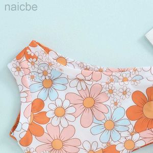 Txlixc Filles Maillot De Bain 2 Pièces Ensemble Une Épaule Sans Manches Fleur Imprimer Hauts Taille Élastique Short De Bain Infantile Enfant En Bas Âge D'été 24327