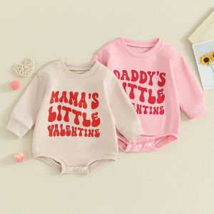 One-Pieces Saint Valentin Baby Girl Turnet Newborn Bubble Bubble Bubble Toddler Crewneck Sweetfhirt Infant Cute T-shirt Vêtements