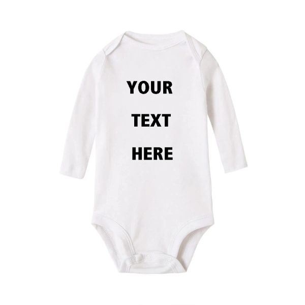 One-pièces votre texte ici Baby Raiper Personnalisez le nouveau-né bébé fille cinglé coton à manches longues bébé vêtements d'hiver