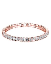 Une rangée trois rangées pleines de diamants Zircon Bracelets cristal de Swarovskis mode dames Bracelet cadeaux de noël Bangle304P8913055