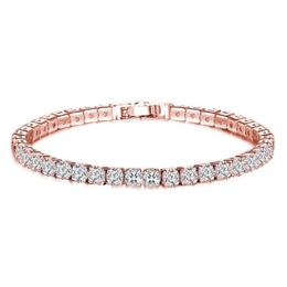 Une rangée trois rangées pleines de diamants Zircon Bracelets cristal de Swarovskis mode dames Bracelet cadeaux de noël Bangle307F