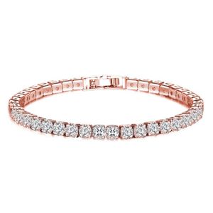 Une rangée trois rangées pleines de diamants Zircon Bracelets cristal de Swarovskis mode dames Bracelet cadeaux de noël Bangle315q