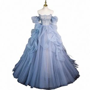 Une épaule taille mince Strapl fête de mariage Dres robe de bal maille plissée robes de bal élégant Princ soirée Dr k28g #