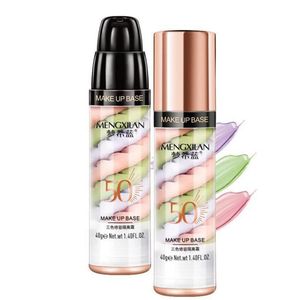 Een stap kleur corrector primer make-up base drie-kleur gemengde olie controle onzichtbare poriënisolatiecrème helderder gezicht make-up