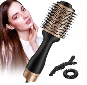 Brosse sèche-cheveux en une étape, Anti-brûlure, Ion négatif, brosse à Air chaud, volumateur, bigoudi, lisseur, Salon de coiffure