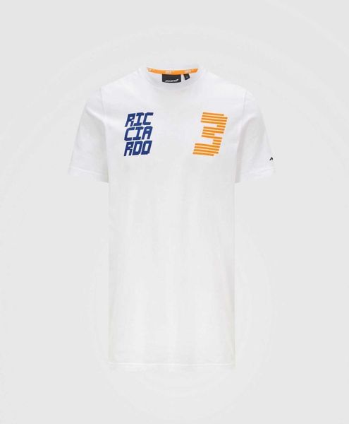 One T-shirts Competition T-shirt McLaren Team DR3 Gulf68 Glitch Ln4 Fan de course à manches courtes confortables Fabrication de mode de travail