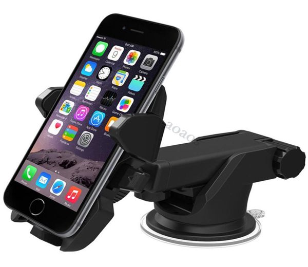 One Touch Car Mount Cuello largo Universal Parabrisas Tablero Soporte para teléfono móvil Fuerte succión para Samsung S8 Plus iPhone 7 plus1516820