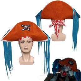 One Tv Peice Buggy Cosplay Fantasia Kostüm Piratenhut Schal für Erwachsene Männer Kopfbedeckung Männlich Halloween Karneval Requisiten 230920