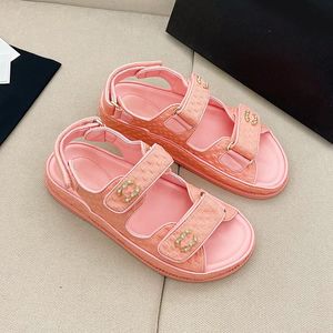 Één woord Roman C dames sandalen 2023 Zomer nieuwe luxe designer lederen open teen casual outdoor sporten plat bodem damesschoenen maten 35-41+doos