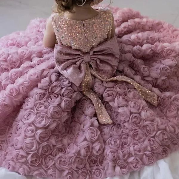 Robe princesse d'un an pour enfants, tenue de bal de Style féerique Rose, Style occidental, 240309