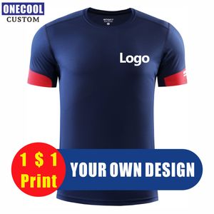 Onecool Casual Sprot Camiseta de secado rápido Bordado personalizado Diseño personal Imprimir Imagen Texto 7 colores S-5XL 220609