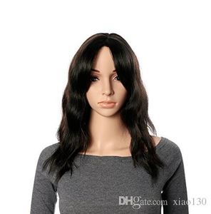 OneDor 19 pouces Full Head Wavy Kanekalon Noir Auburn Highlight Hair Wig F1B / 33