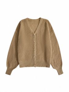 Onelink Solid Brown Luxe Daim Laine Plus Taille Femmes 2022 Automne Hiver Butts Up Cardigan Pull Oversize Tricots Vêtements C4ZA #