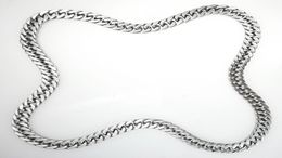 Collar de cadena pulida para hombre de acero inoxidable en tono plateado sin hebilla de Onepiece9759032