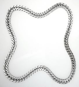 One-Cice pas de boucle Tone Silver en acier inoxydable Mentime Polied Chain Collier5167534