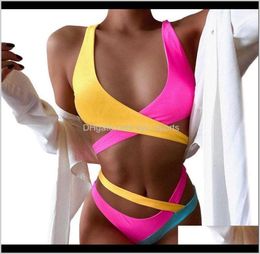 Onepiece costumes équipement de plage sports nautiques en plein air livraison directe 2021 coloré épissage femme maillot de bain femme maillot de bain pièce 7756119634
