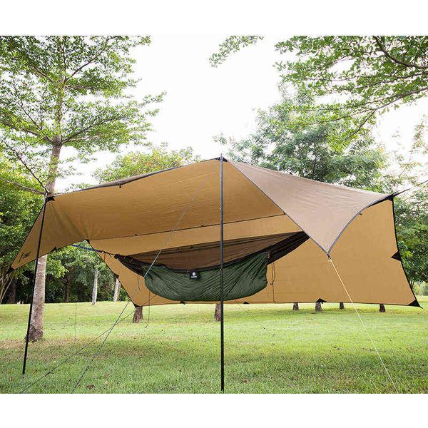 OneTigris 210T Polyester Abri Soleil 3x4m Compact Polyvalent Durable Bâche de Randonnée Tente de Plage Auvent 100% Étanche H220419