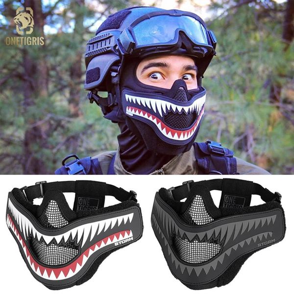 Masque en maille pliable tactique Onetigris Xstorm AirSoft Patch Combo pour paintball avec sangle à courroie élastique réglable 231227