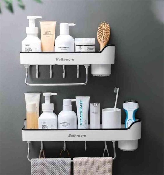Étagères à étagère de salle de bain d'angle Oneup Salles de douche de shampooing de stockage de rangement de rangement d'organisateur de rack de serviette accessoires 2104232227358