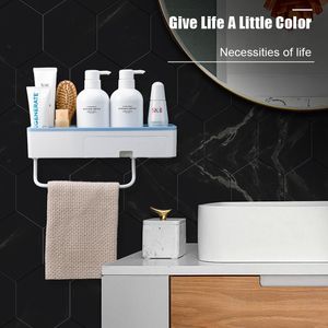 Unup plastic zuignap badkamer plank punch-free badkamer accessoires bad keuken handdoekhouder shampoo cosmetische opslagrek LJ201204