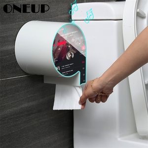 OneUp Waterdicht toiletpapierhouder Hygiënisch papier Dispenser voor badkamer wandmontage opbergdoos draagbare badkameraccessoires T200425