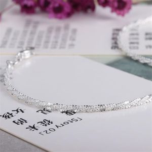 Nieuwe met elkaar verweven 925 Sterling Silver Anklets Ankle Chain Simple Gypsophila Chain For Women Jewelry Girl Cadeau