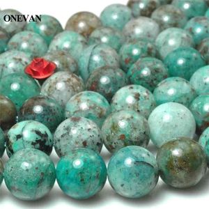 Onevan Natural Chrysocolla Kralen Charms 8mm 10mm Losse Smooth Stone Armband Ketting Sieraden Maken Accessoires DIY Gift Design