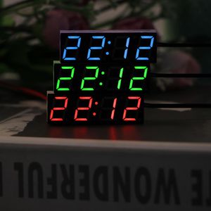 Onever Led Temperature Clock Thermometer Voltmeter Led Display Digital Clock Digital Timer Green Blue Red Light
