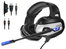 ONIKUMA K5 35mm Gaming Hoofdtelefoon casque Oortelefoon Headset met Microfoon LED Licht voor Laptop Tablet PS4 Nieuwe Xbox One3750883